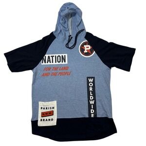 Parish Nation Short Sleeve Pullover‎ Hoodie Shirt with Front Pocket Men's 2XL
